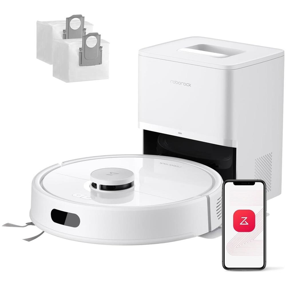 Q7 L5+ Set Robot Aspirapolvere Con Stazione Svuotamento Automatico, 8.000 Pa, Quantità D'acqua Regolabile Per Il Lavaggio, Doppio Anti-groviglio, Auto Boost Sui Tappeti, Bianco - Foto 1