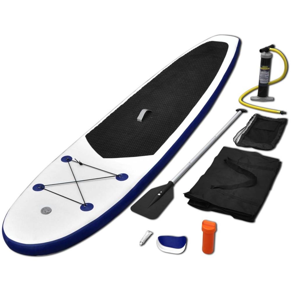 Set Tavola da SUP e Surf Gonfiabile Blu e Bianco - Foto 1
