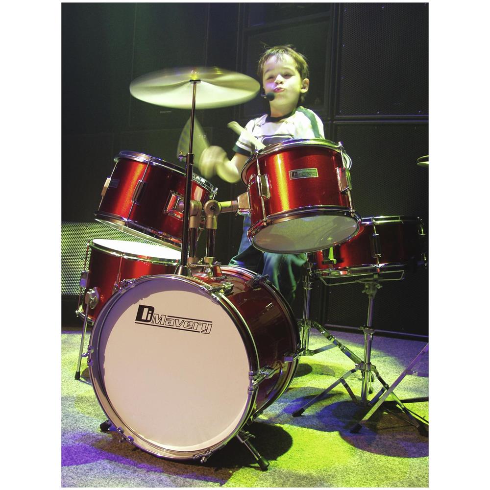 Batteria Acustica Per Bambini, 3 Pezzi, Rossa Dimavery Jds-305 - Foto 1