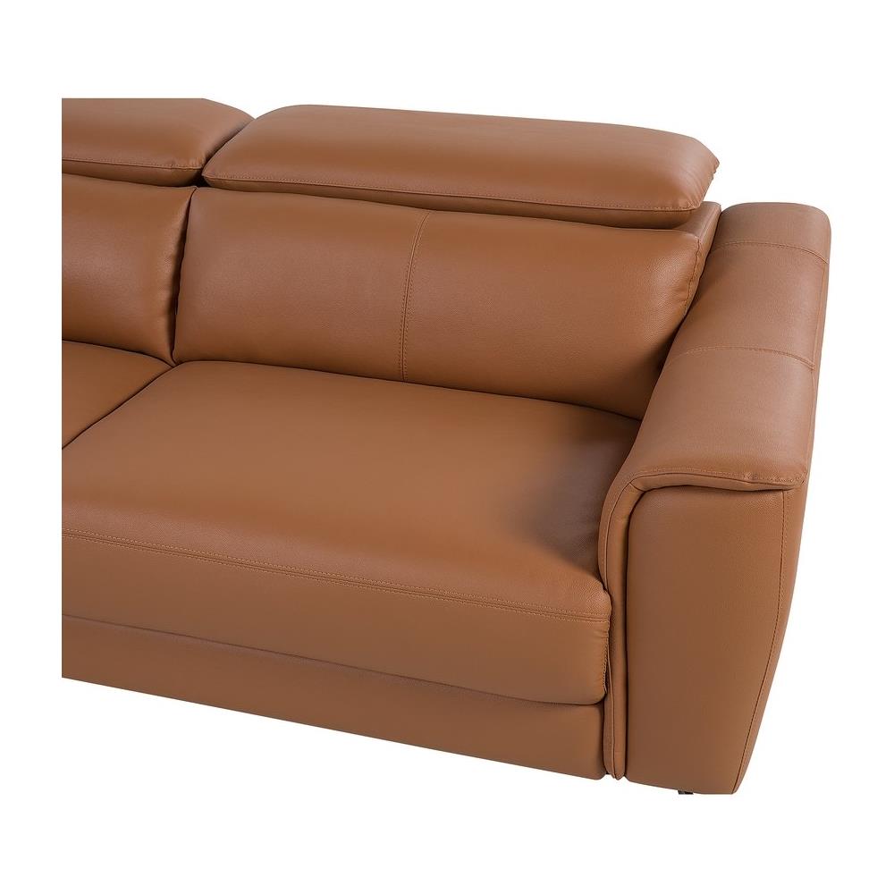 Divano In Pelle Marrone Dorato Narwik - Foto 2