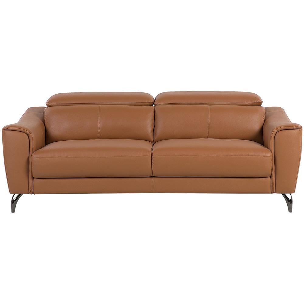 Divano In Pelle Marrone Dorato Narwik - Foto 1