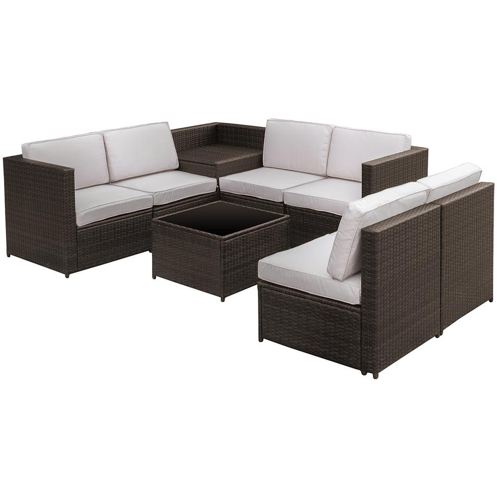 Outsunny set mobili da esterno divano componibile 8 pezzi in pe ... Mobili per esterno in rattan