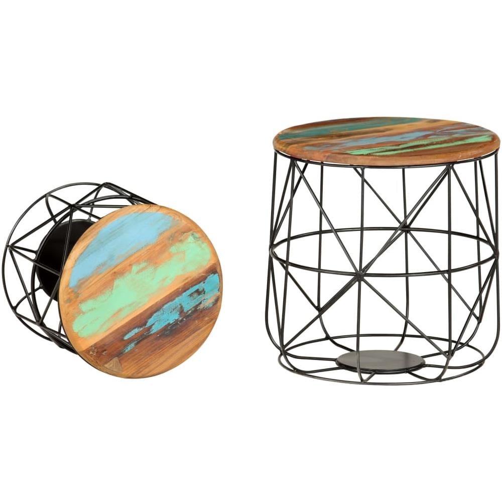 Tavolini Da Caffè 2 Pz In Legno Massello Di Recupero - Foto 2