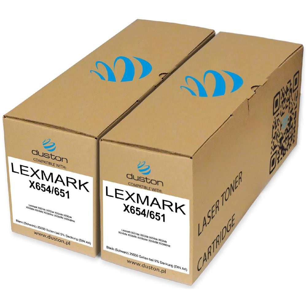 TONER COMPATIBILE - 2x X654/651, X651h11e Negro Compatible Con Lexmark X651de X652de X654de X656de X656dte X658dfe X658dme X658dtfe X658dtme - Foto 1