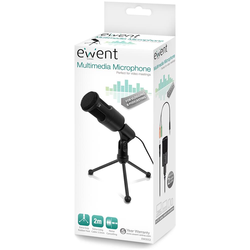 Microphone Pro, 3,5mm Jack, Black Multimedia Microphone W. Stand (ew3552)  - Foto 7