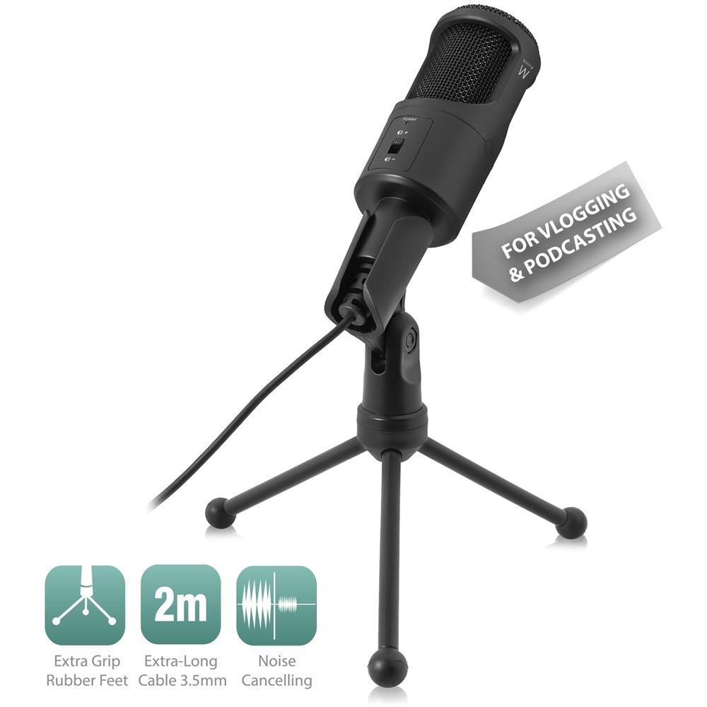 Microphone Pro, 3,5mm Jack, Black Multimedia Microphone W. Stand (ew3552)  - Foto 2