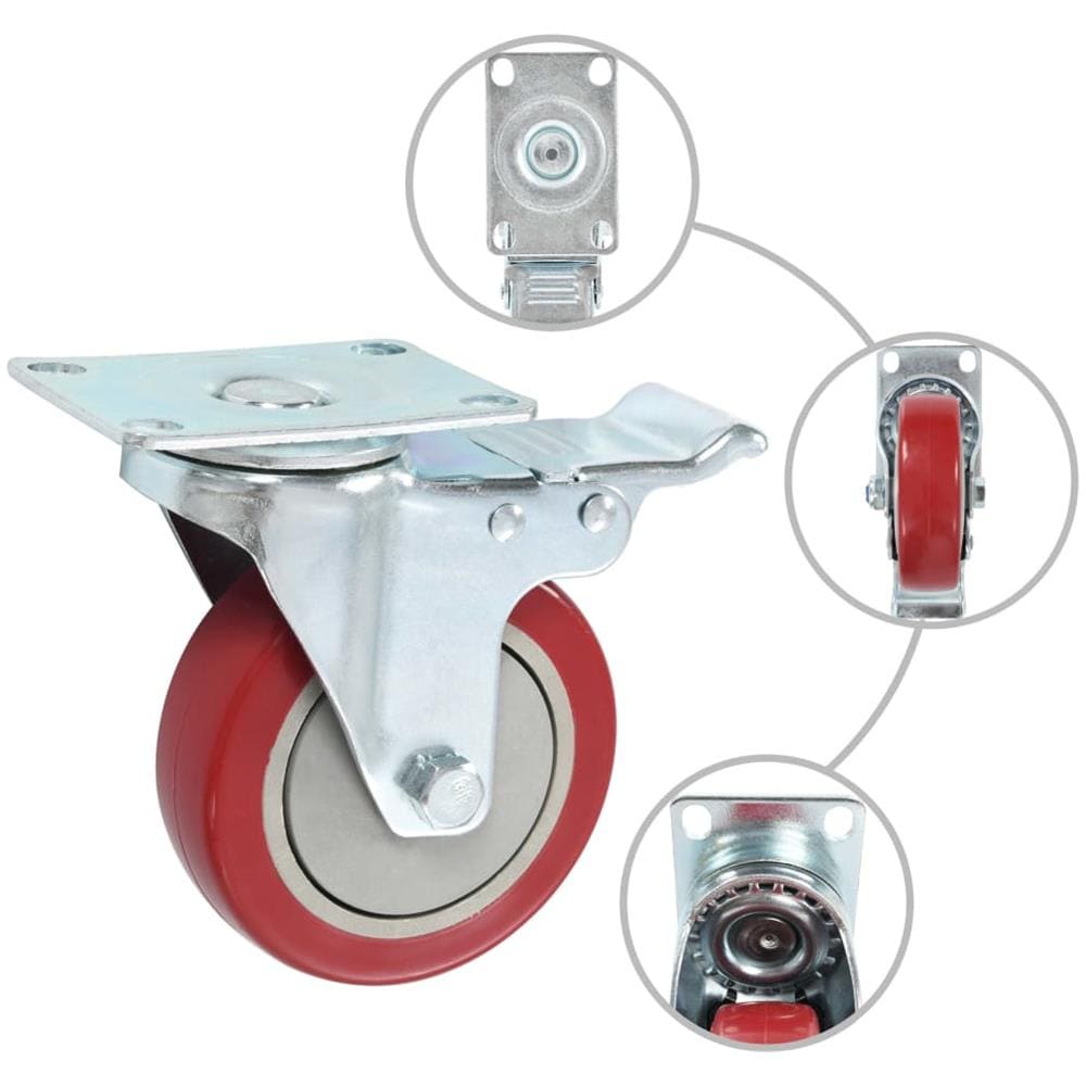 Ruote Girevoli con Doppio Freno 4 pz 100 mm - Foto 3