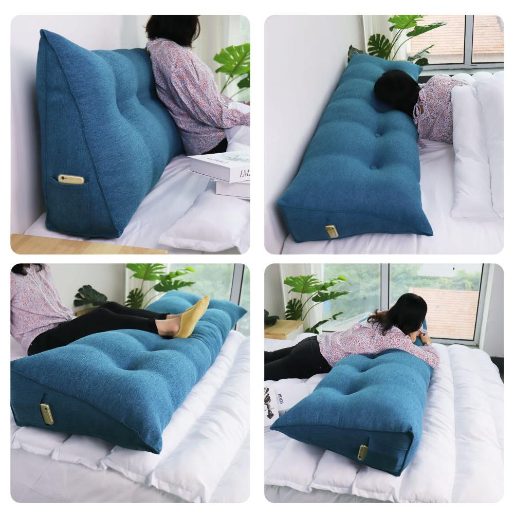 Cuscino A Cuneo Da Lettura Per Schienale, Cuscino Antireflusso Per Letto, Cuscini Gambe Lombare Di Supporto Per Divano, Grandi Testata Letto 120cm Lx20cm Px50cm A - Foto 3