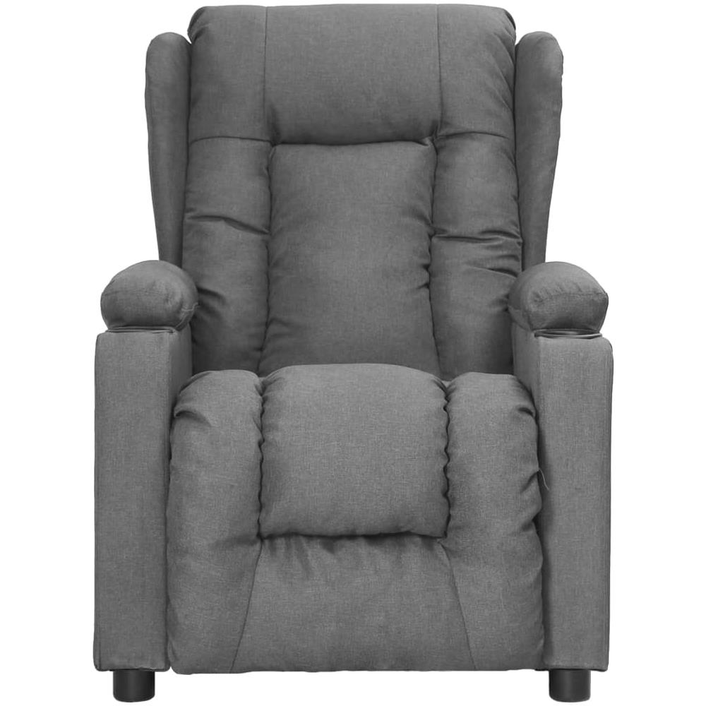 Poltrona Reclinabile Grigio Chiaro In Tessuto - Foto 3