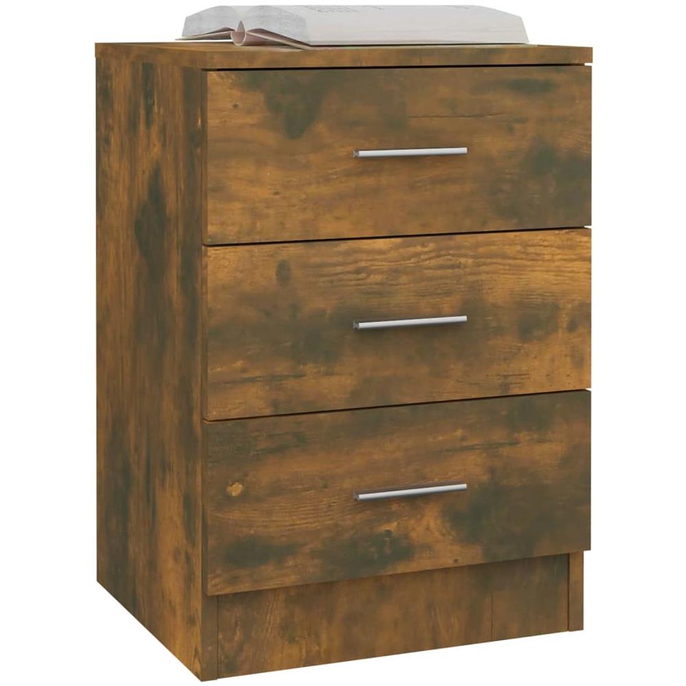 Comodino Rovere Fumo 38x35x56 Cm In Legno Multistrato - Foto 3