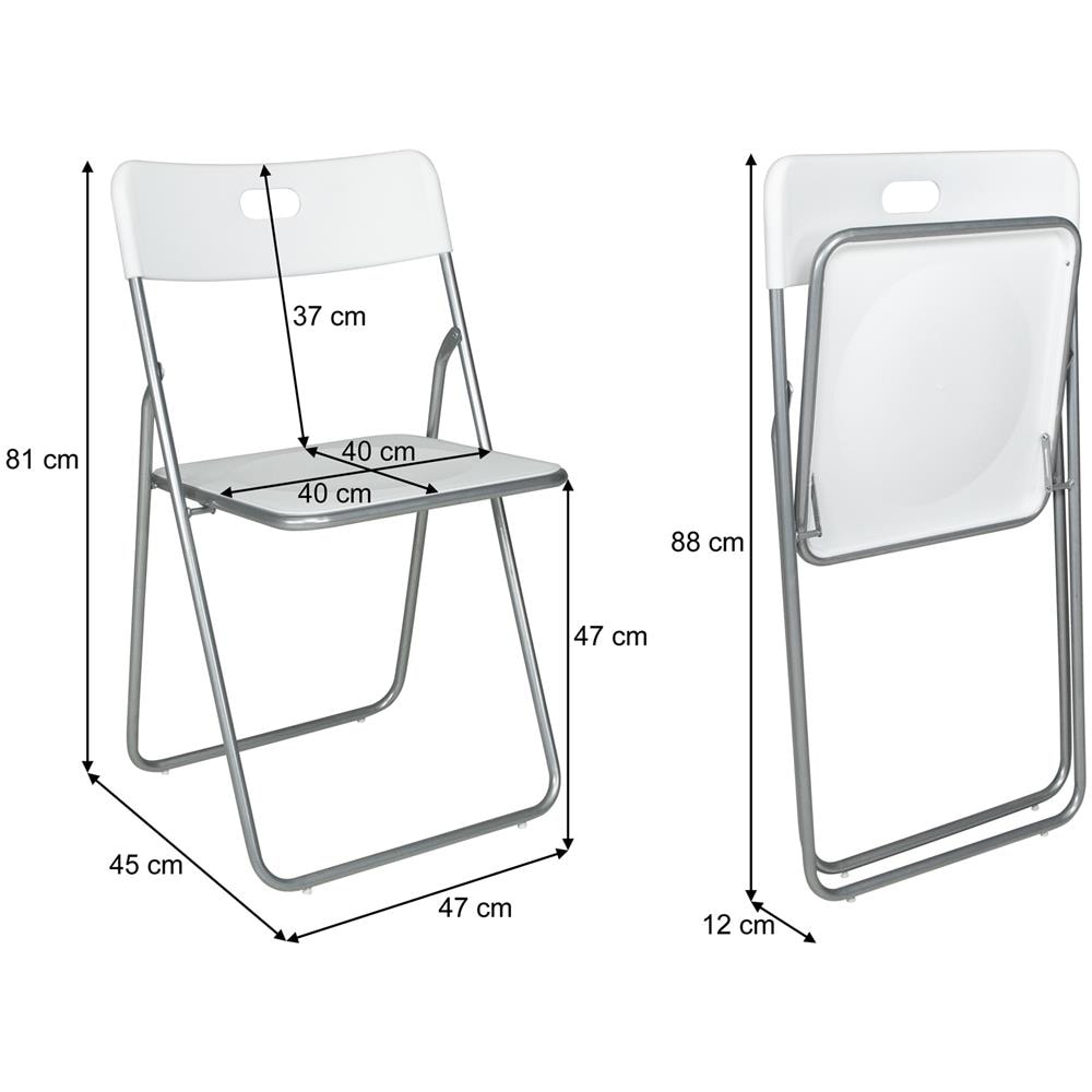 Sedia pieghevole bianca, sedia richiudibile mod. Easy (2 Pz) - Foto 7