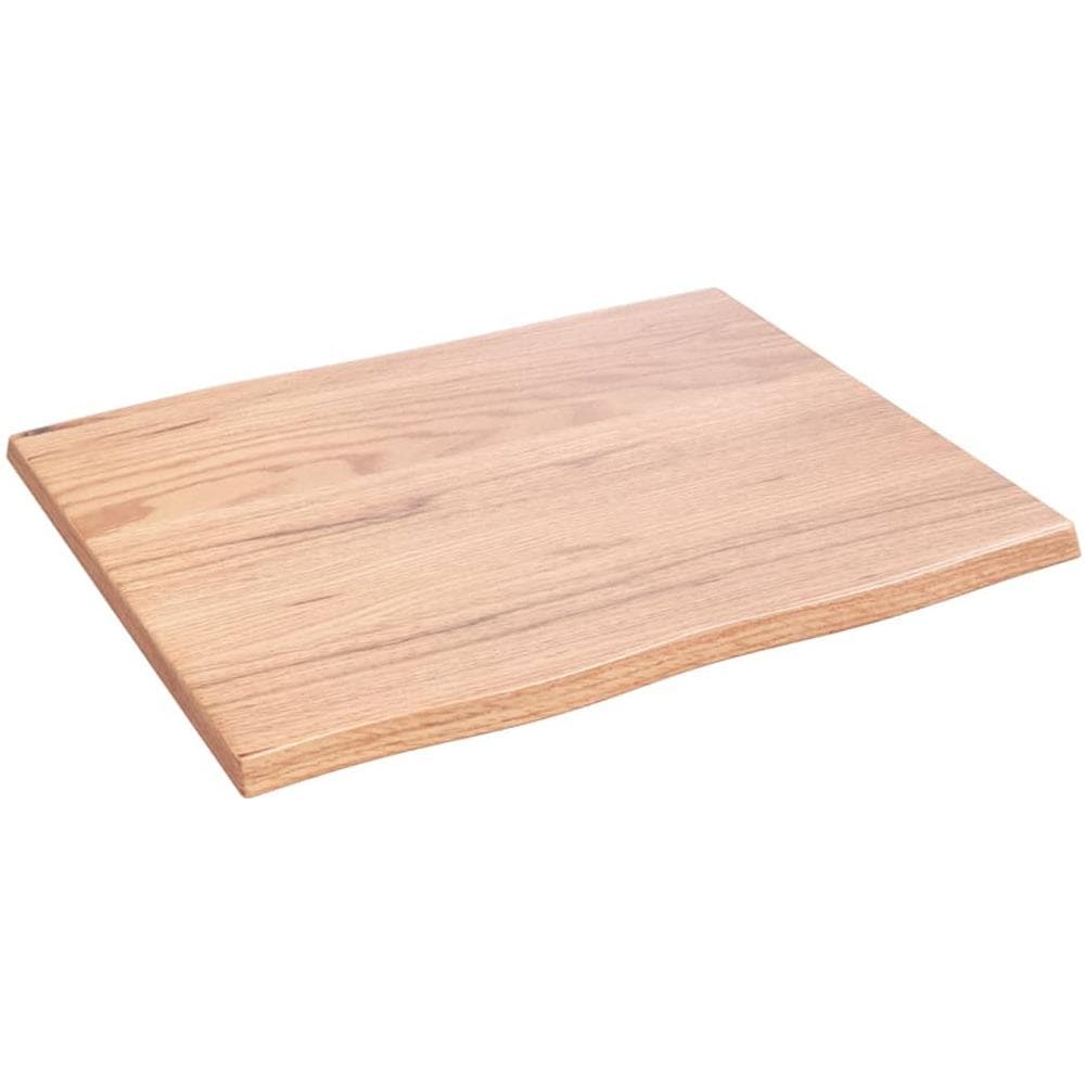Piano Tavolo Marrone Chiaro 60x50x2 cm in Rovere Non Trattato - Foto 2