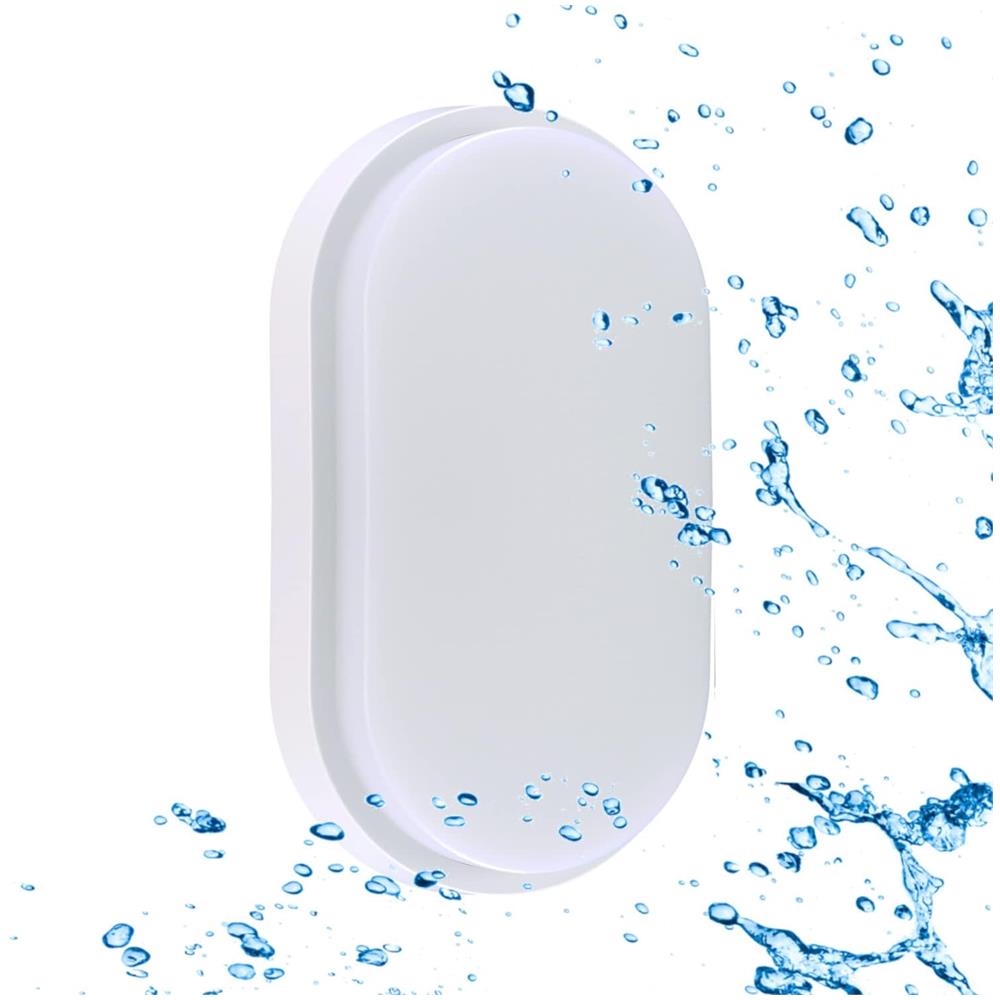 Plafoniera Led 15w - Ip54 Resistente All'acqua - Luce Bianca Calda 3000k - 1350 Lumen - Plafoniera Ovale Impermeabile Da Soffitto E Parete - Ideale Per Uso Esterno O Interno - Foto 1
