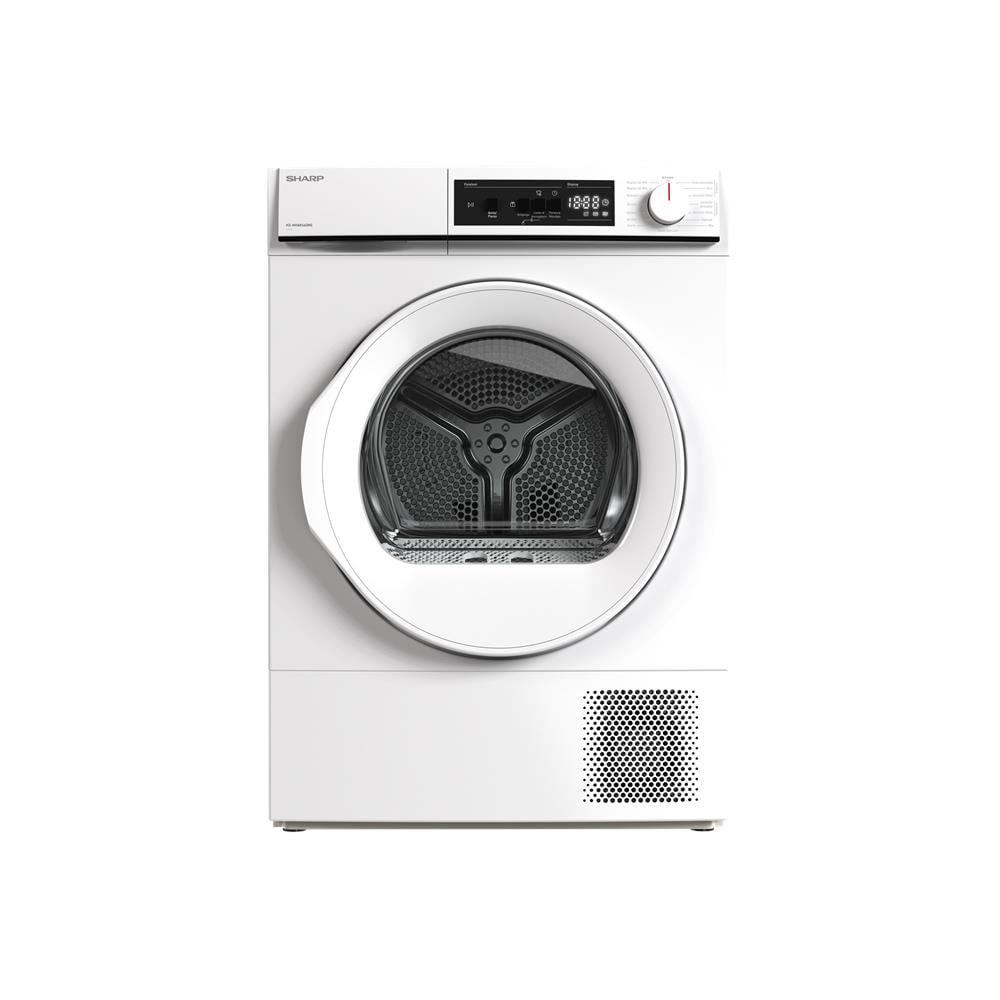 Sharp KD-NHA8S6GWE, Libera installazione, Caricamento frontale, Pompa di calore, Bianco, Pulsanti, Manopola, Bianco - Foto 1