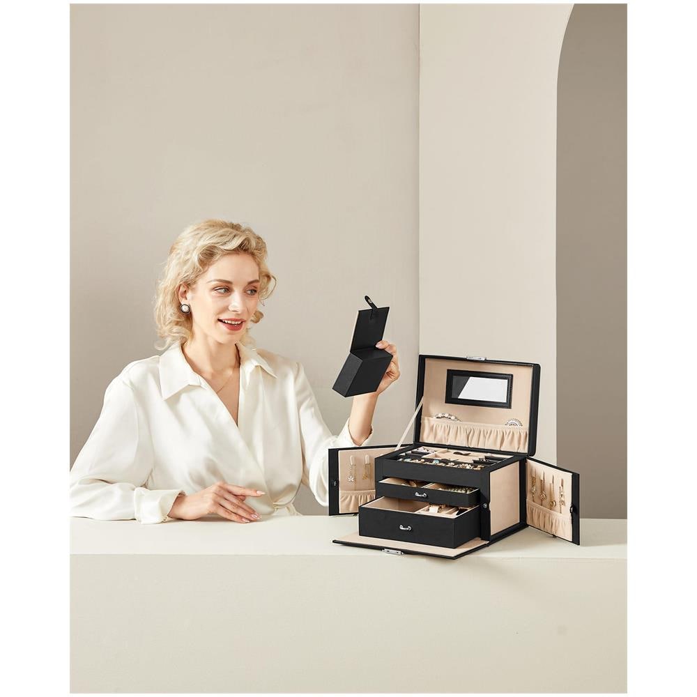 PORTAGIOIE in velluto nero con specchio e cassetti - Foto 2