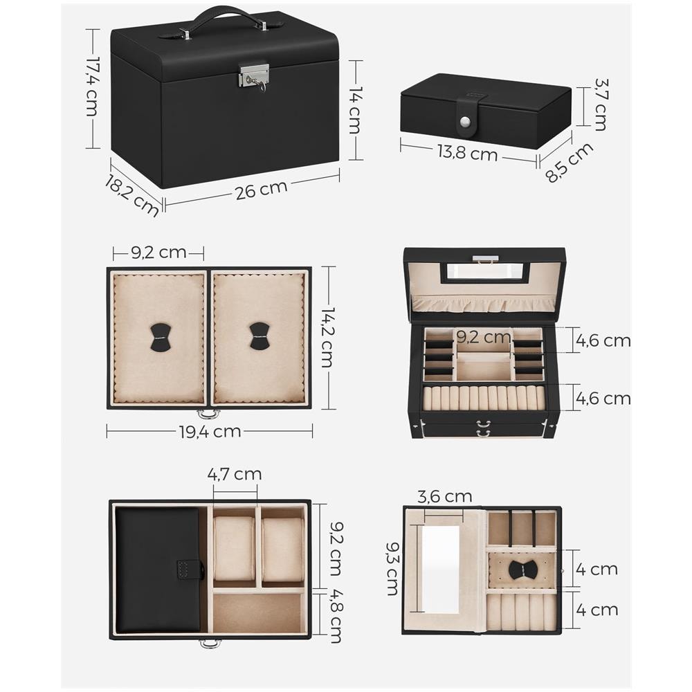 PORTAGIOIE in velluto nero con specchio e cassetti - Foto 7