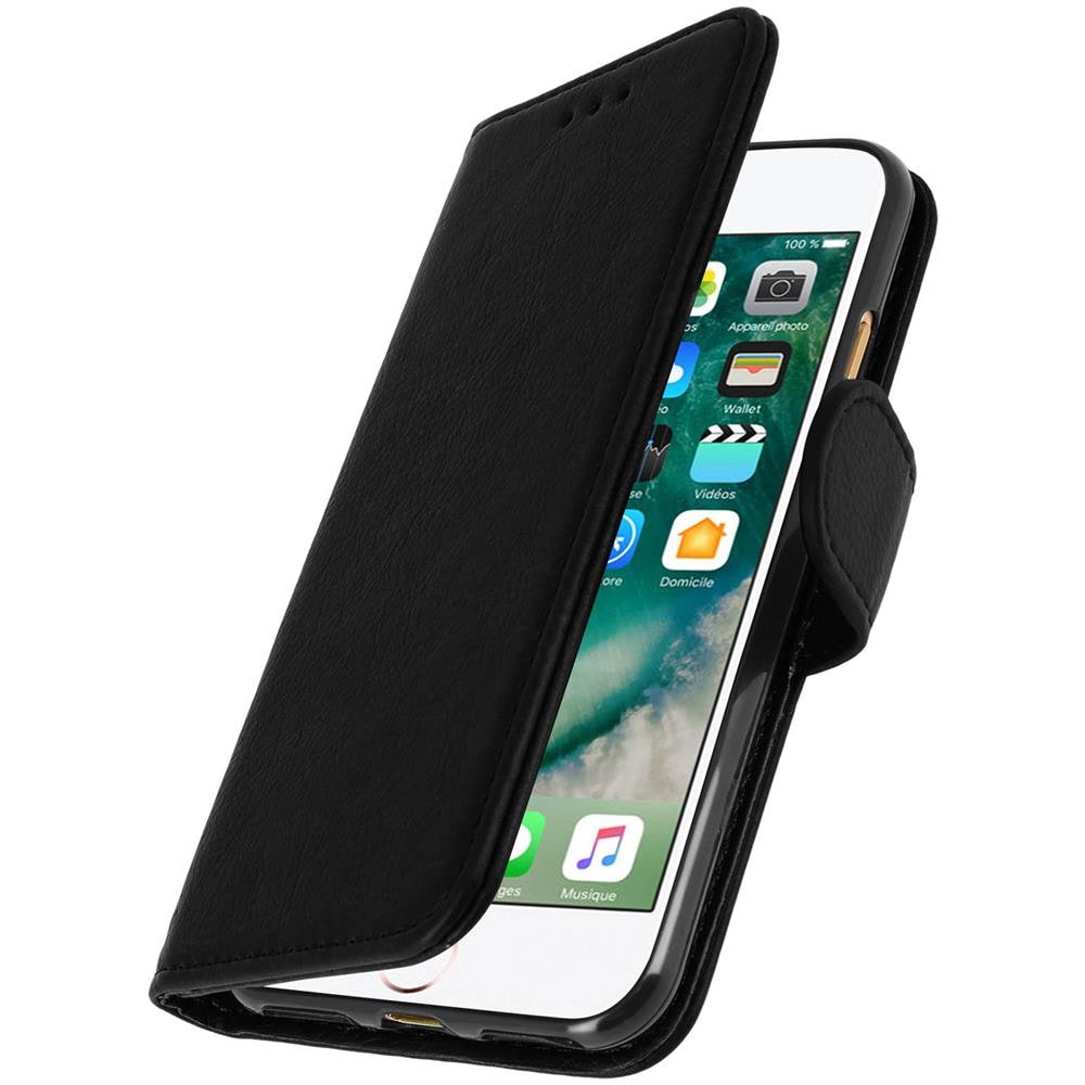 Custodia Iphone 7 / 8 Sportellino Portacarte Funzione Stand Nero - Foto 2