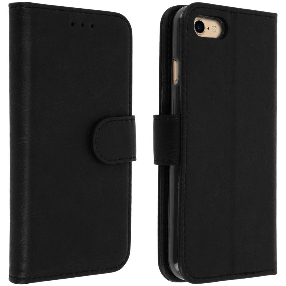 Custodia Iphone 7 / 8 Sportellino Portacarte Funzione Stand Nero - Foto 1