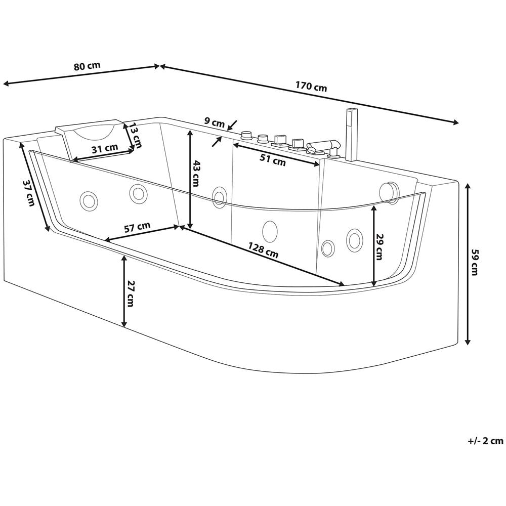 Vasca Da Bagno Bianca Con Idromassaggio Acuario - Foto 2