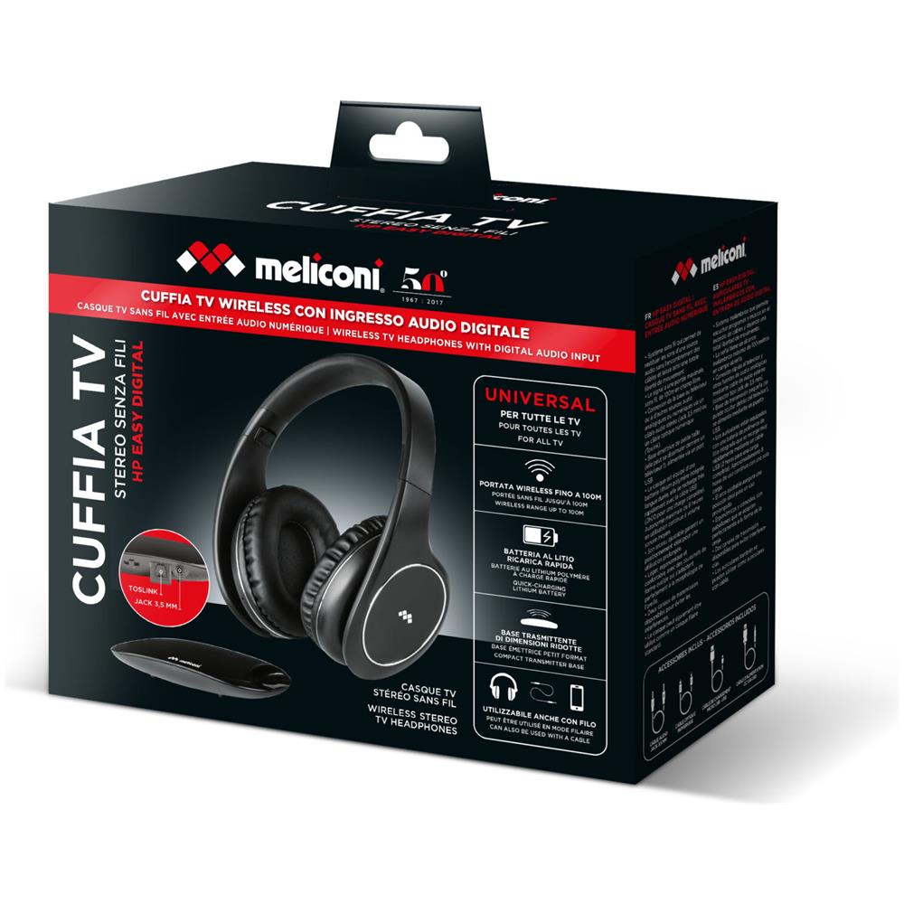 HP Easy Digital Cuffia per TV Stereo Padiglione Auricolare Wireless Colore Nero - Foto 5