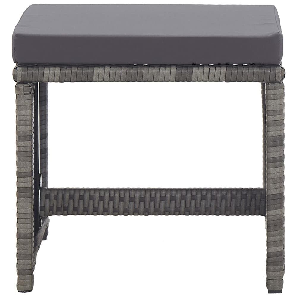 Sgabelli da Giardino 2 pz con Cuscini in Polyrattan Antracite - Foto 2