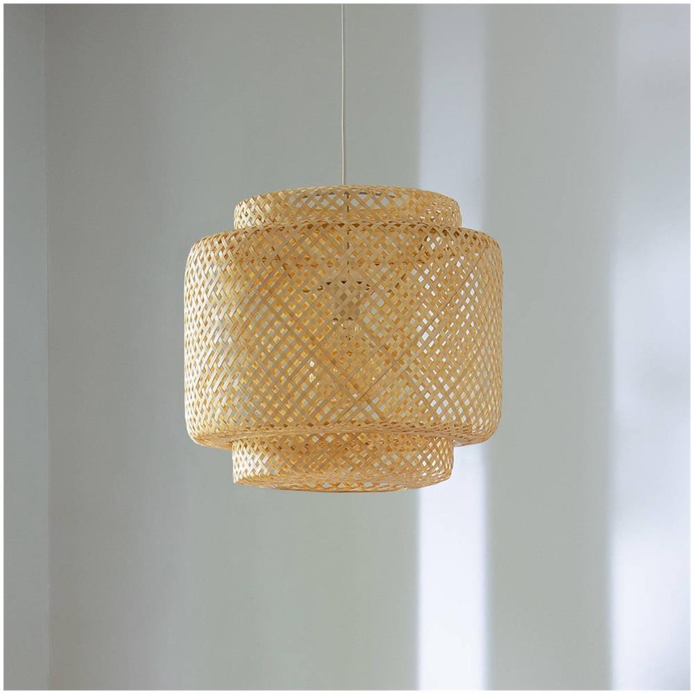 Lampada A Sospensione Liby In Bambù Naturale - Diametro 40 Cm - Colore Beige - Foto 2