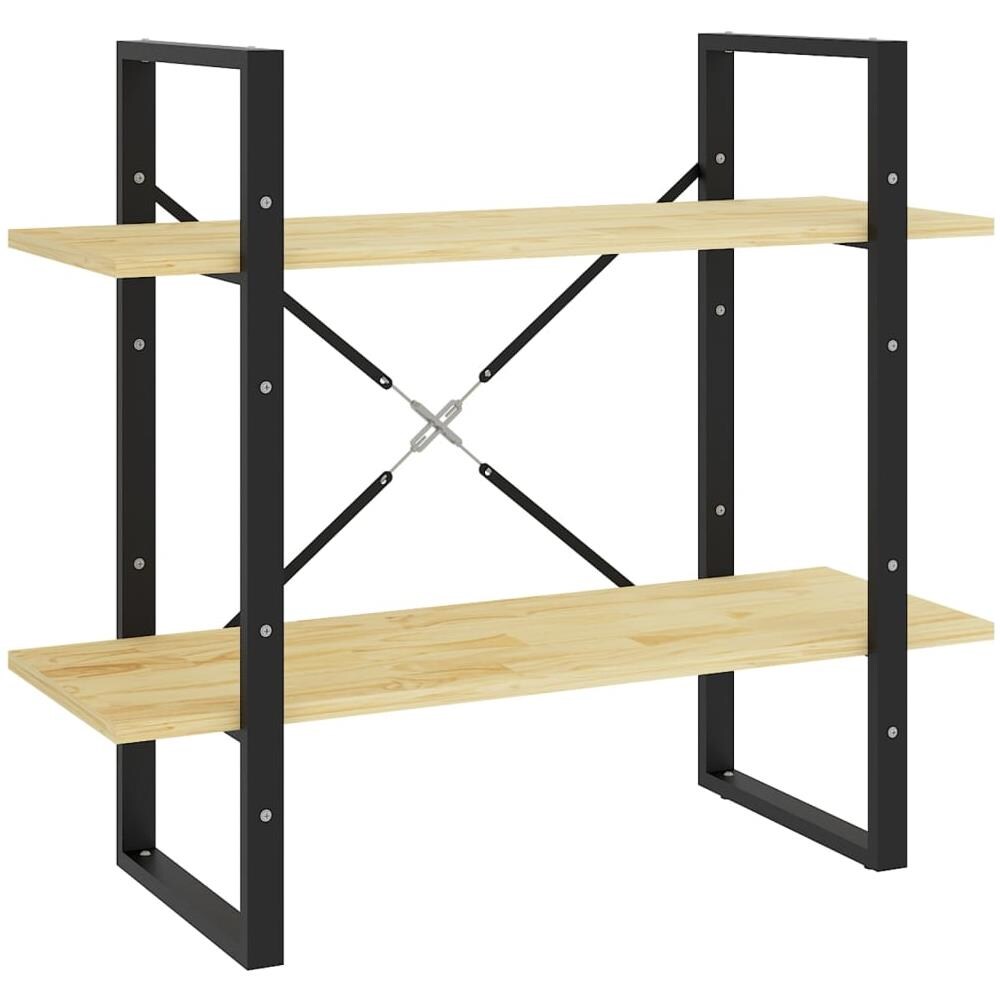 Libreria a 2 Ripiani 80x30x70 cm in Legno Massello di Pino - Foto 1