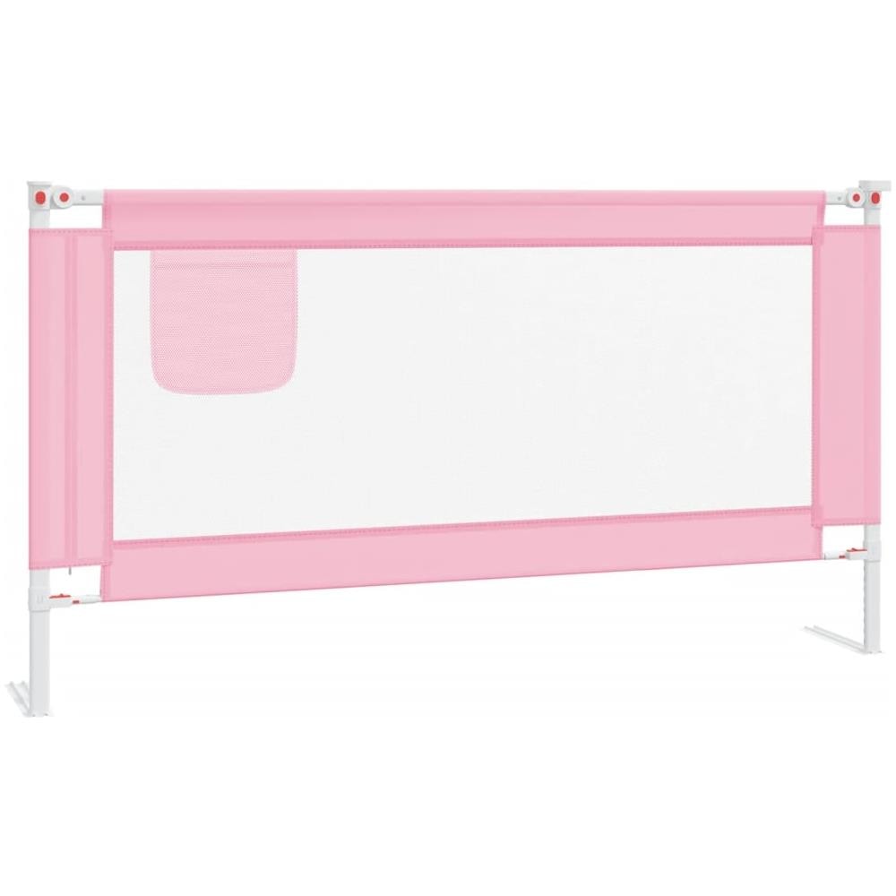 Sponda Letto di Sicurezza per Bambini Rosa 160x25 cm Tessuto - Foto 2