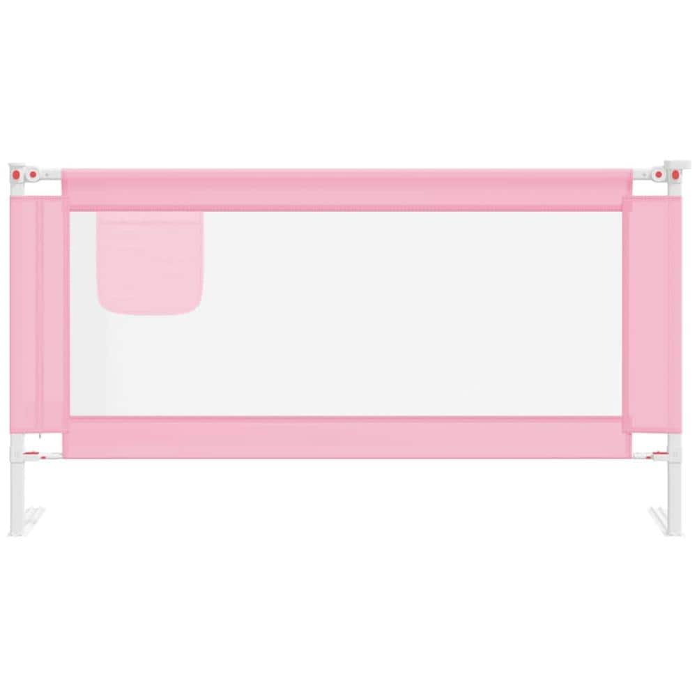 Sponda Letto di Sicurezza per Bambini Rosa 160x25 cm Tessuto - Foto 3