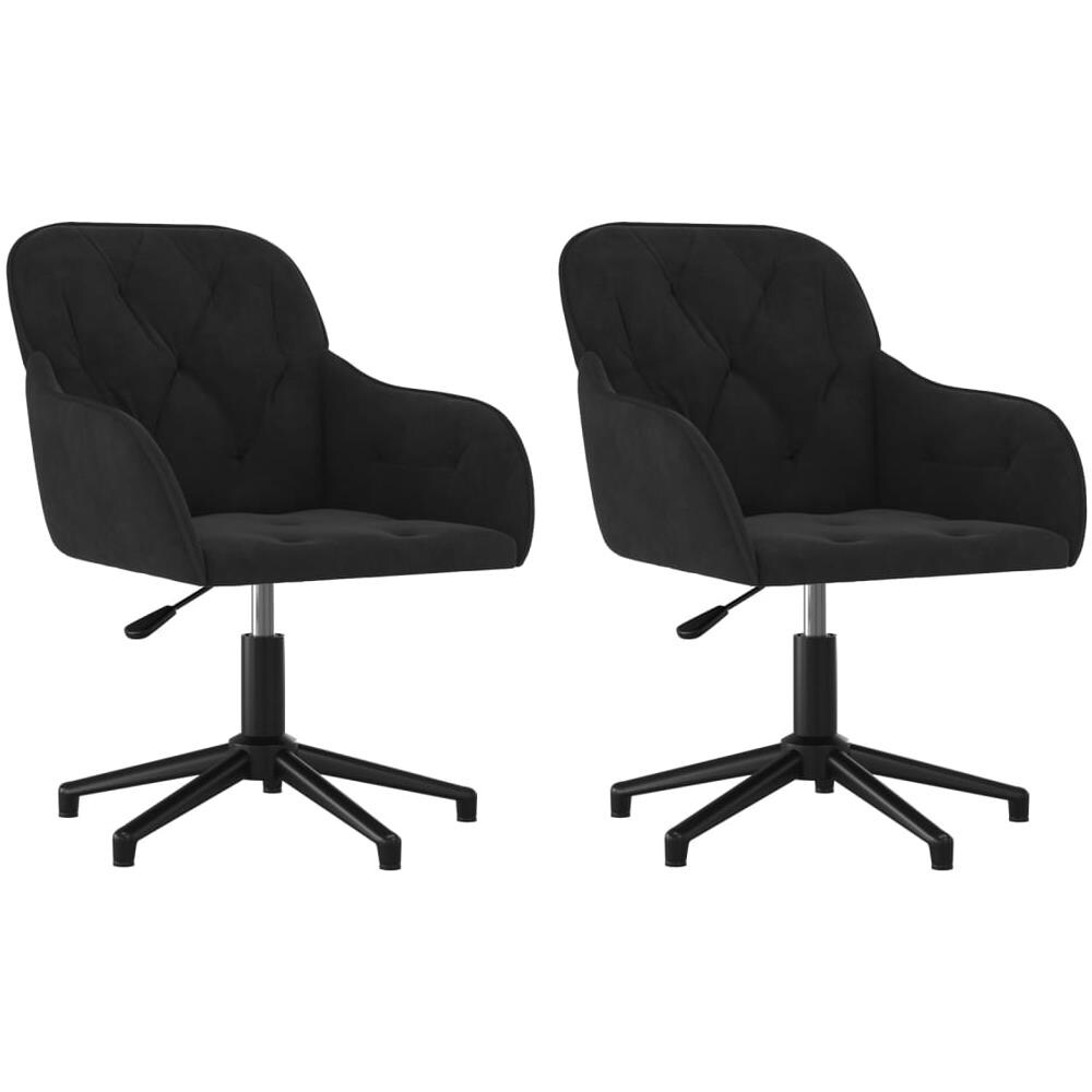 Sedie Da Pranzo Girevoli 2 Pz Nere In Velluto - Foto 2