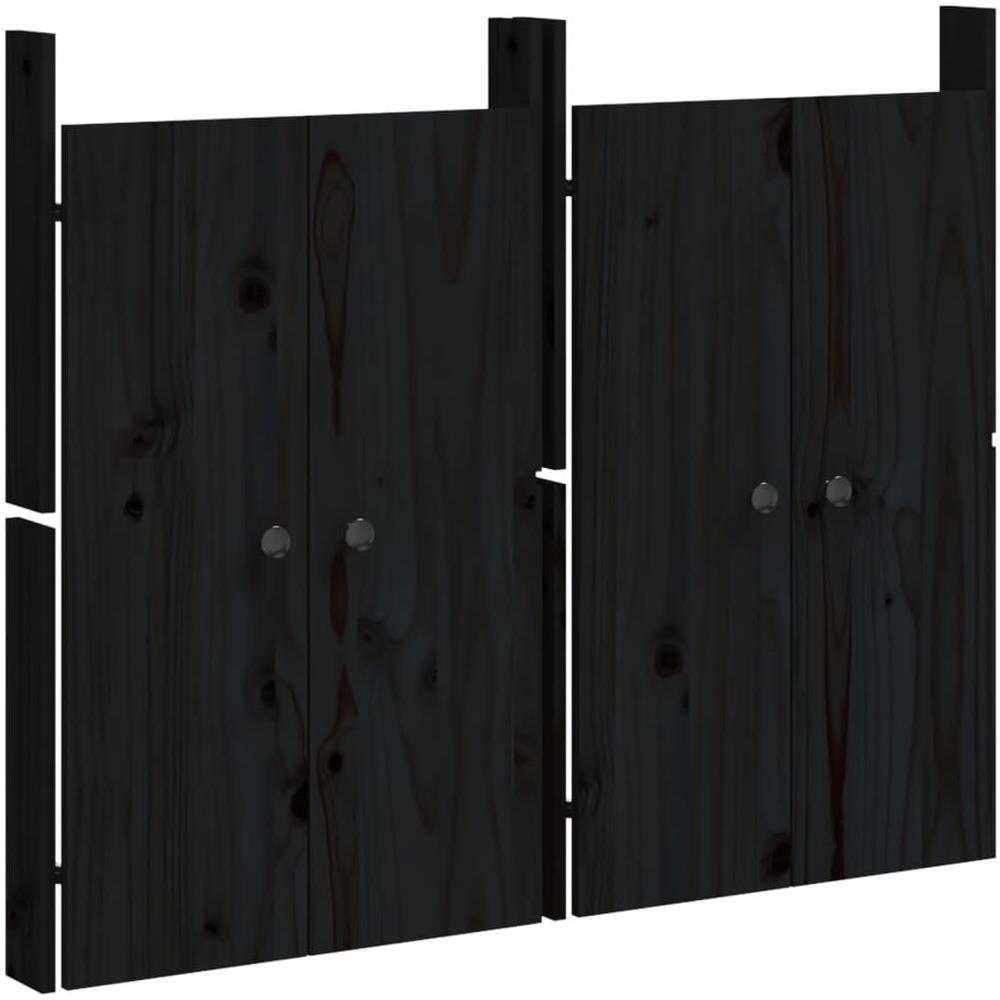 Ante Da Cucina Da Esterno 2pz Nere 50x9x82cm Legno Massello Di Pino - Foto 2