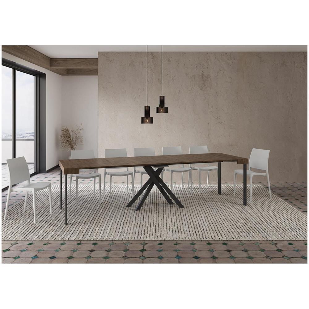 Consolle allungabile 90x40/300 cm Krack noce gambe antracite - Foto 4