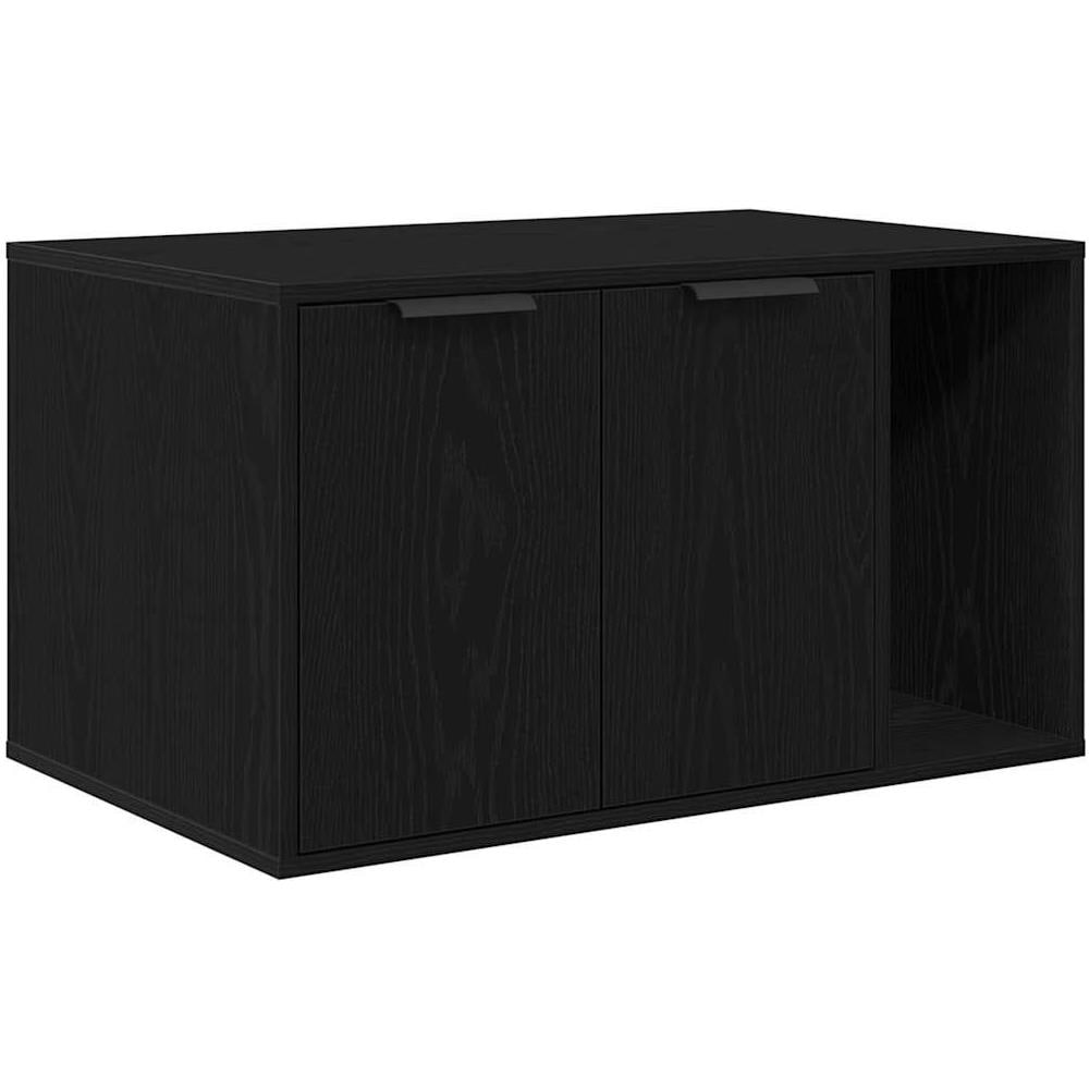 Recinto Lettiera per Gatti Rovere Nero 80x50x45 cm Truciolato - Foto 1