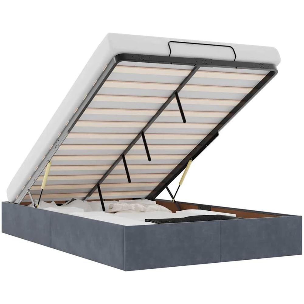 Struttura Letto Pouf Senza MaterassoDimensioni Complessive: 203 x 120 x 23,5 cm (L x P x A) Velluto - Foto 1