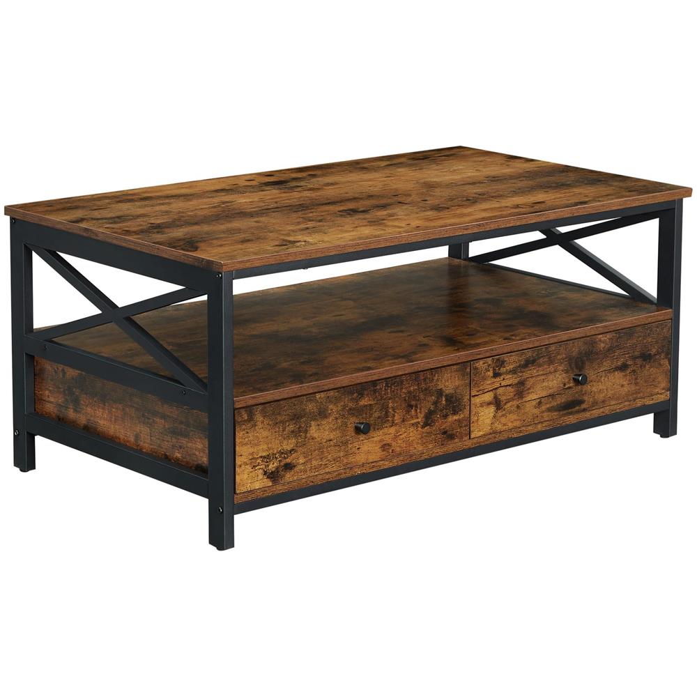Tavolino da caffè LCT21BXV1 in stile loft marrone rustico - Foto 1