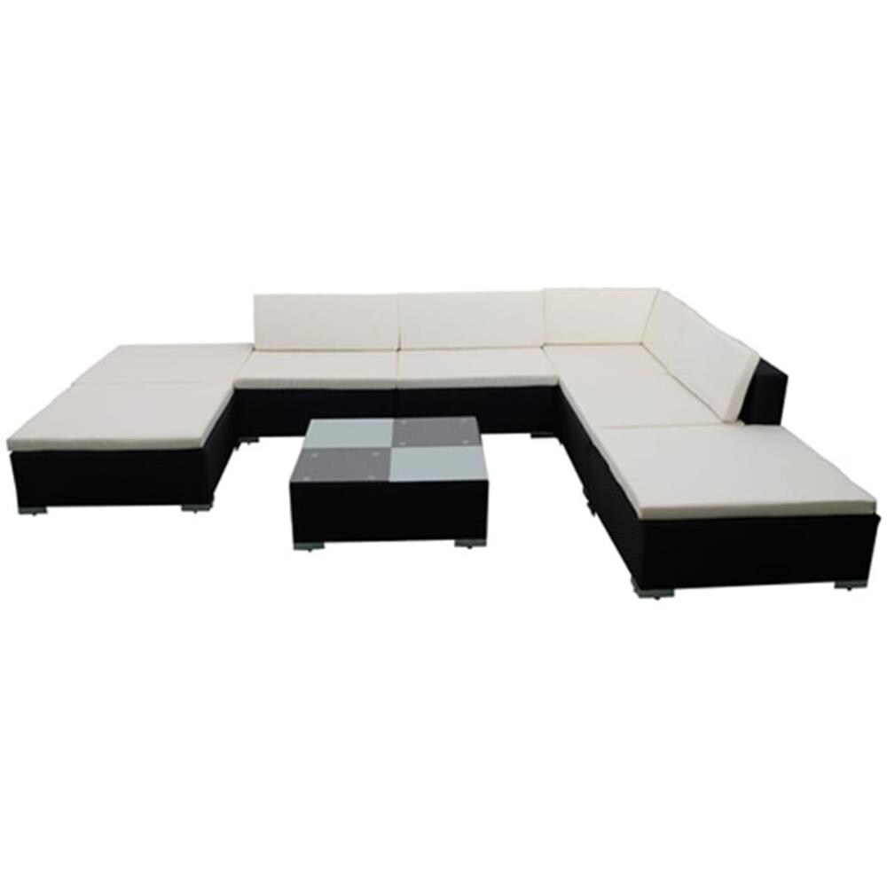 Set 20 Pz Seduta Da Giardino Mobile Polirattan Nero - Foto 1