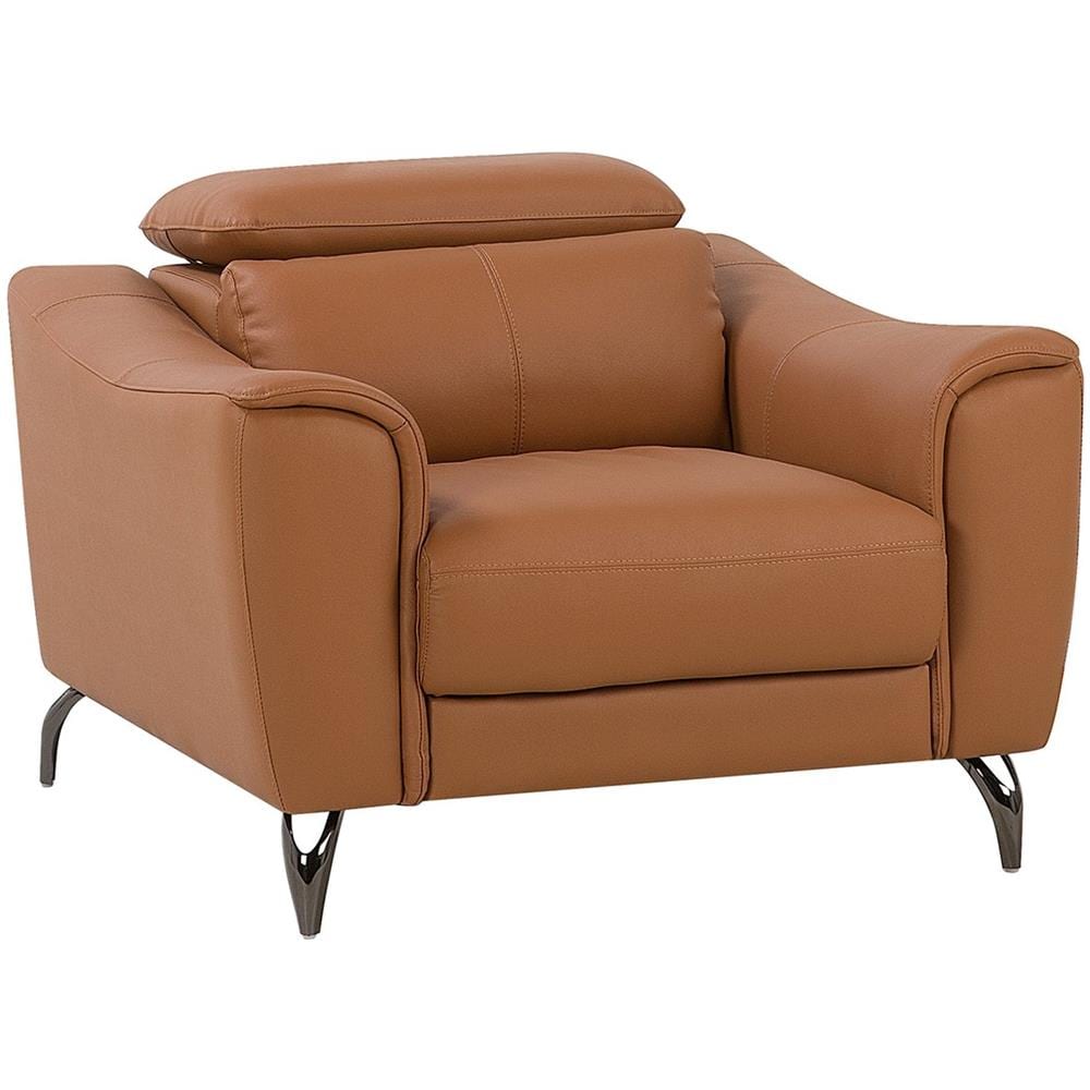 Poltrona Pelle Marrone Dorato Narwik - Foto 1