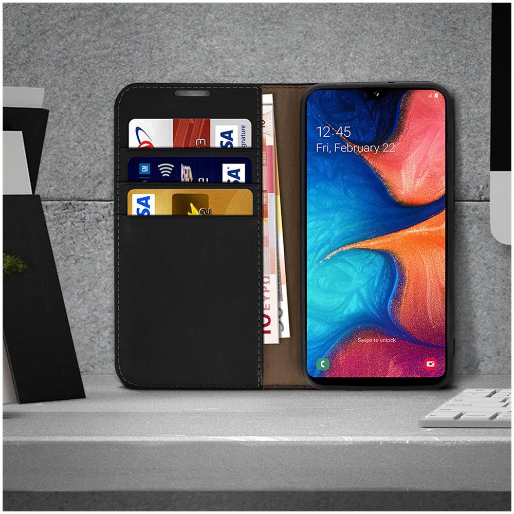 Custodia Samsung Galaxy A20epelle Portafoglio Funzione Stand - Nero - Foto 5