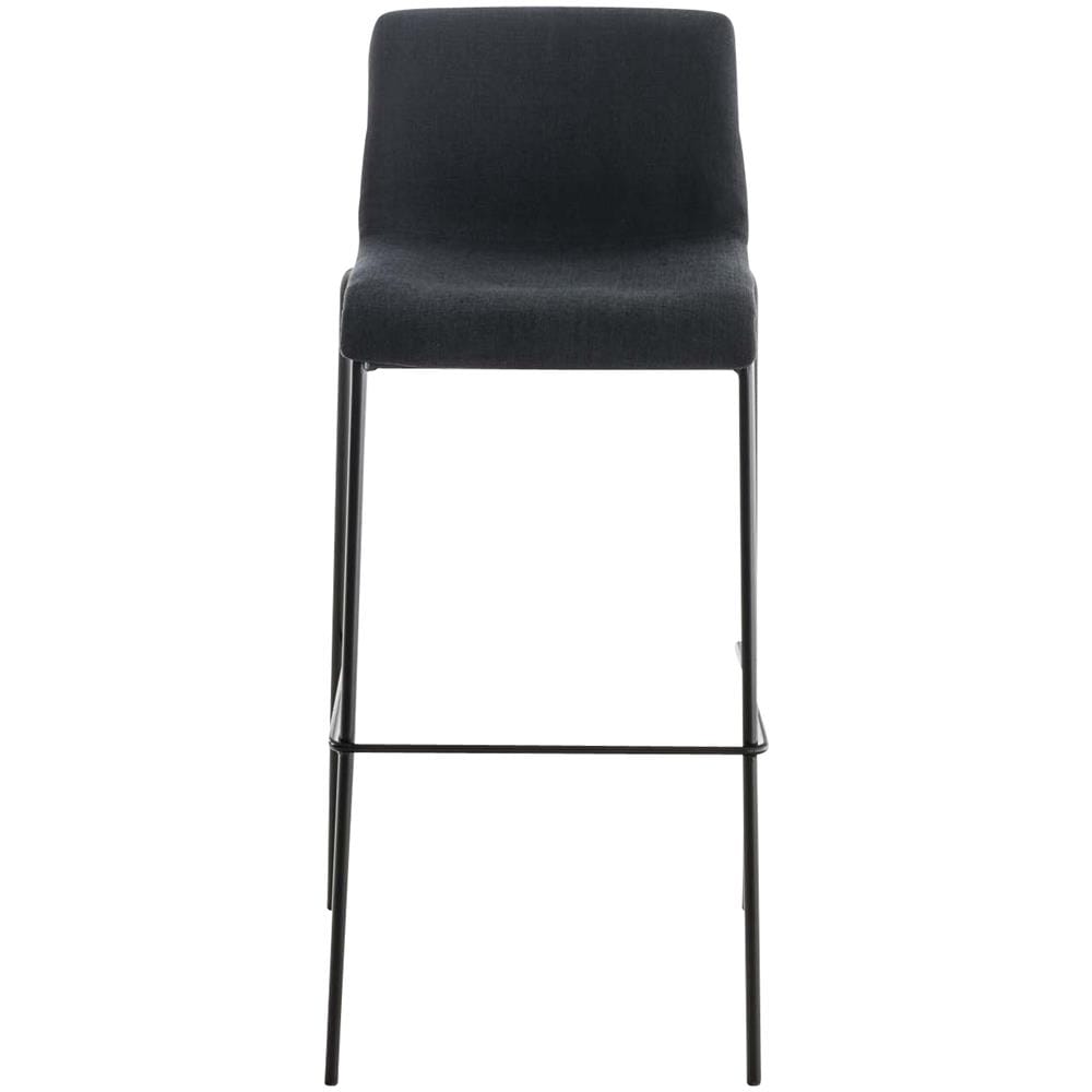 Sgabello Bar Hoover in Tessuto I Sgabello Alto Design 4 Gambe in Metallo I Sedia Sgabello Impilabile con Schienale I Sgabello Bancone H 76 CM Nero Base Nero - Foto 2