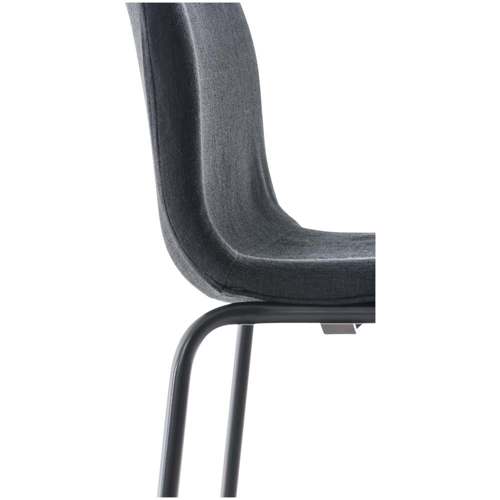 Sgabello Bar Hoover in Tessuto I Sgabello Alto Design 4 Gambe in Metallo I Sedia Sgabello Impilabile con Schienale I Sgabello Bancone H 76 CM Nero Base Nero - Foto 5