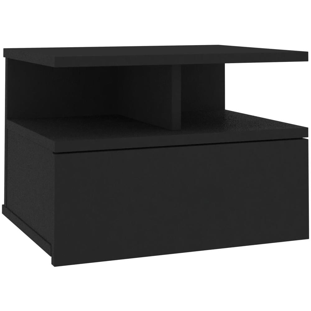 Comodino Pensile Nero 40x31x27 cm in Legno Multistrato - Foto 2