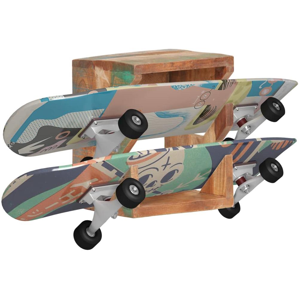 Supporto Skateboard Da Parete 25x20x30 Cm In Legno Di Recupero - Foto 2