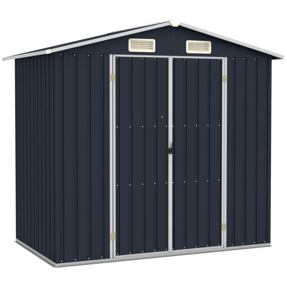 Capanno da Giardino Antracite 205x129x183 cm in Acciaio Zincato - Foto 1