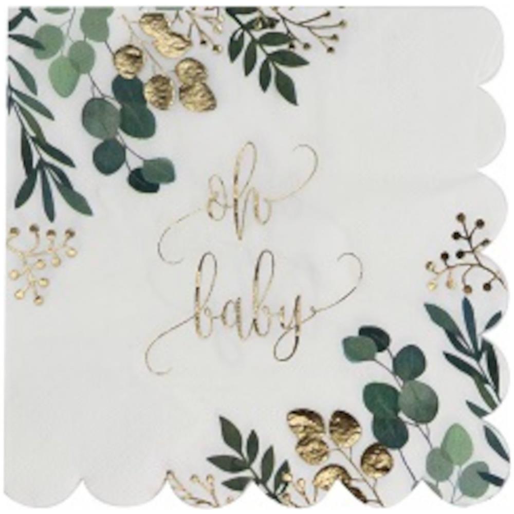Artifetes - 16 Tovaglioli Di Carta Oh Baby Eucalipto - Foto 1