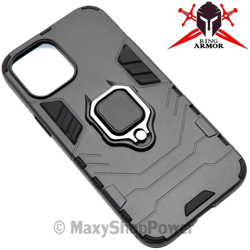 Custodia Alta Protezione Con Anello Per Apple Iphone 12 Pro Max Black - Foto 1