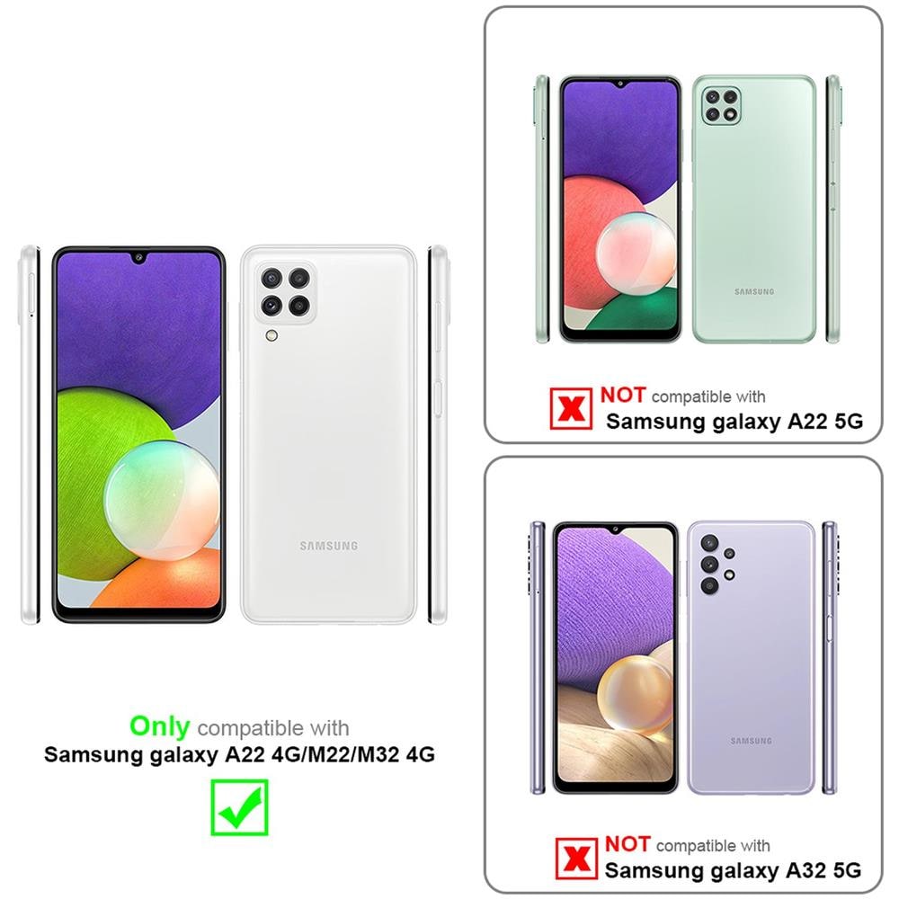 Custodia Compatibile Con Samsung Galaxy A22 4g / M22 / M32 4g In Candy Nero - Coperchio Protettivo In Silicone Tpu Flessibile - Foto 2