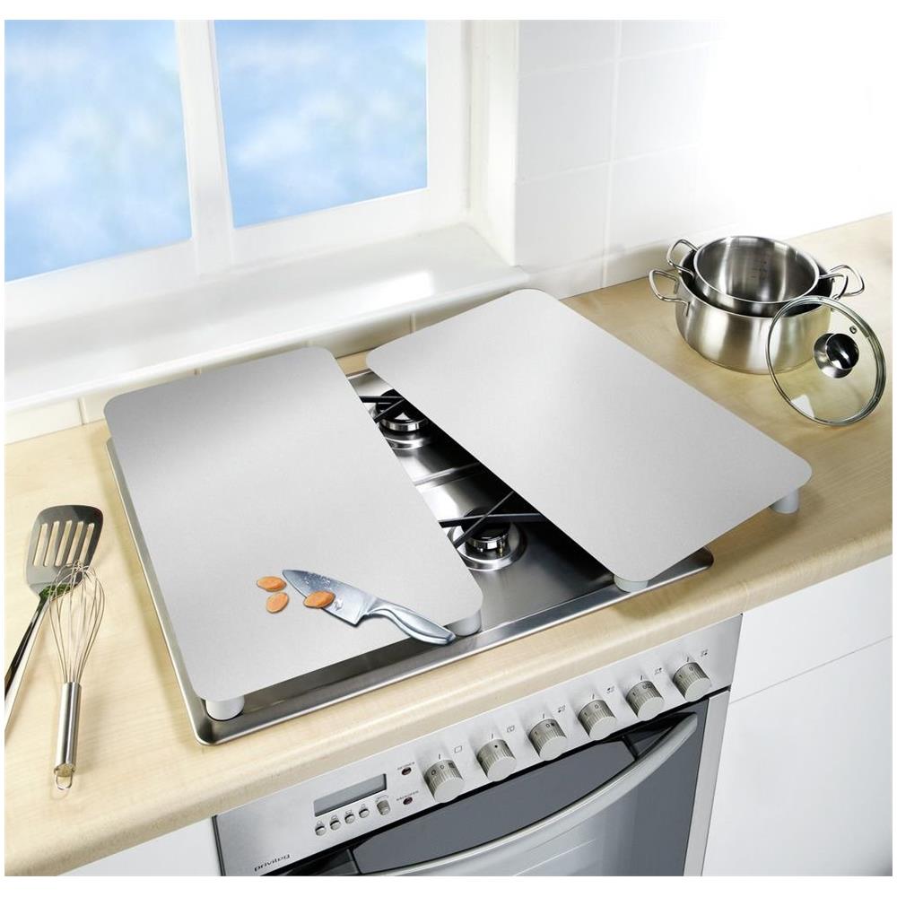Piastre Di Vetro Per Piano Cottura Silver, 2 Pezzi, Wenko - Foto 2