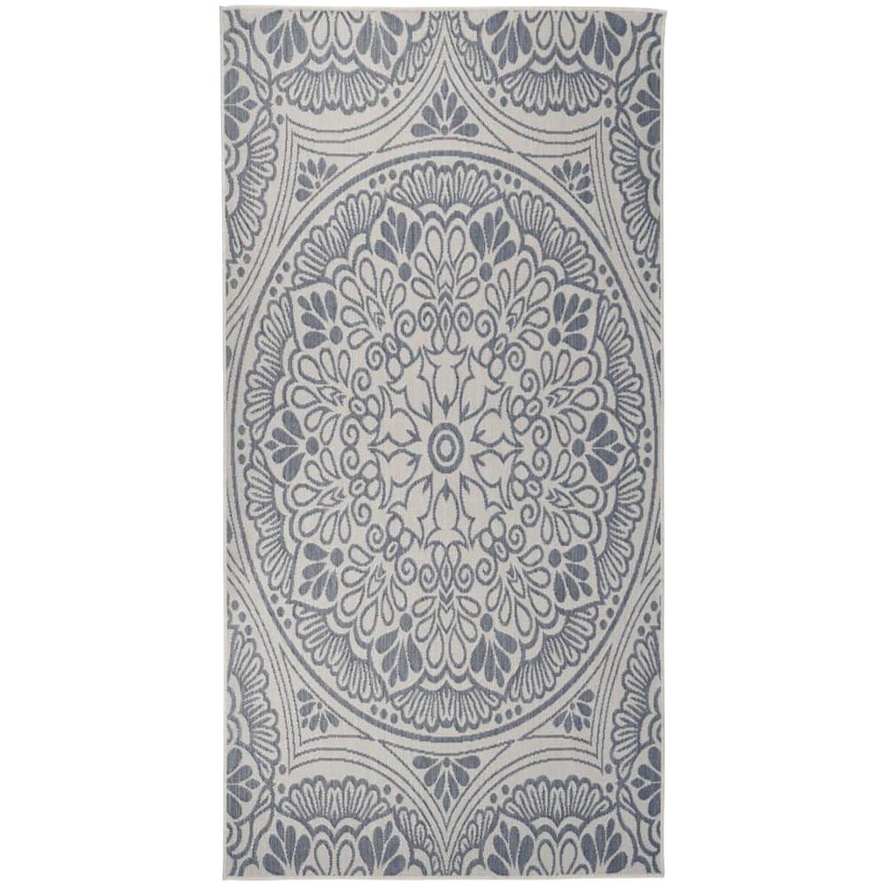 Tappeto Da Esterni A Tessitura Piatta 100x200 Cm Motivo Blu - Foto 1