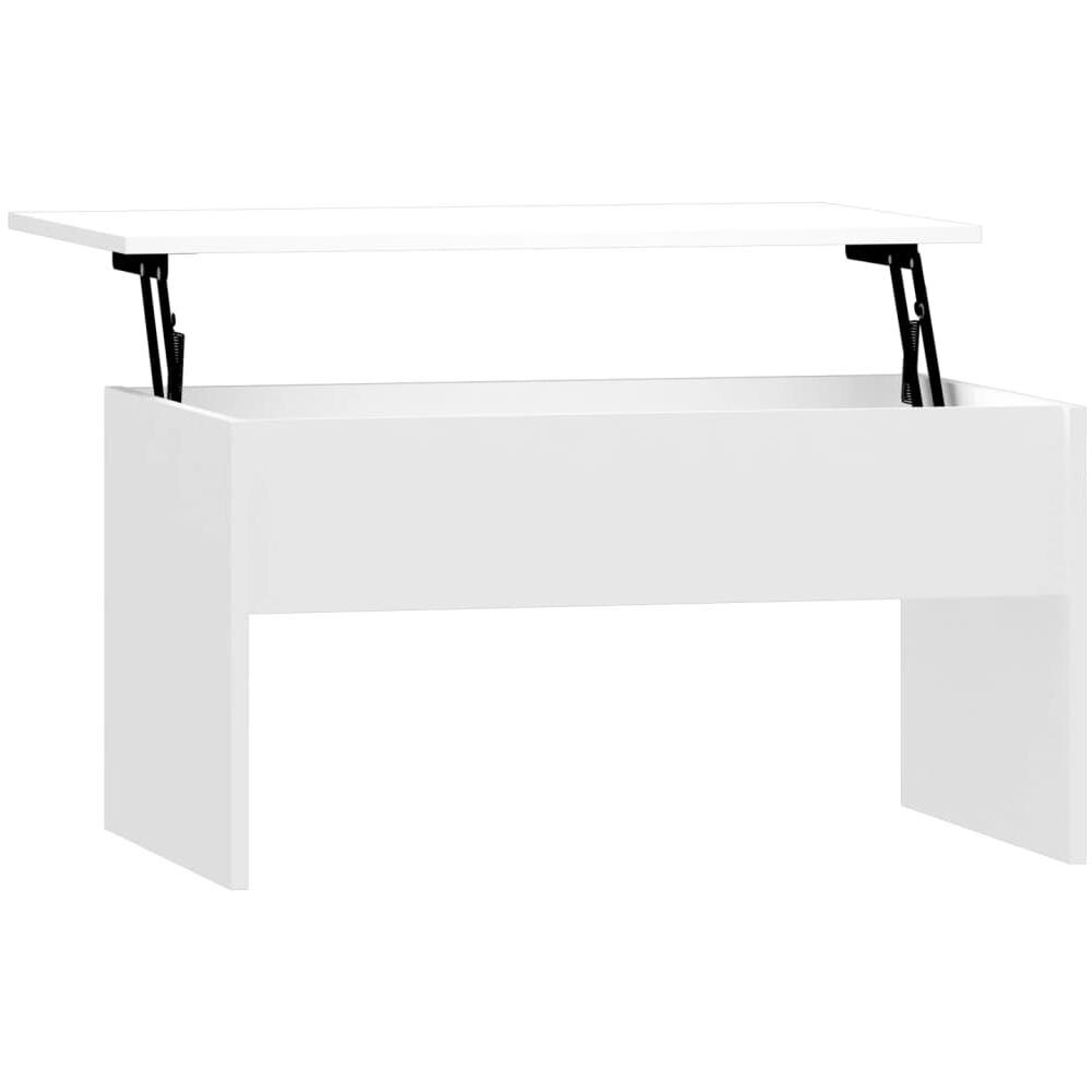 Tavolino Bianco Lucido 80x50,5x41,5 Cm In Legno Multistrato - Foto 1