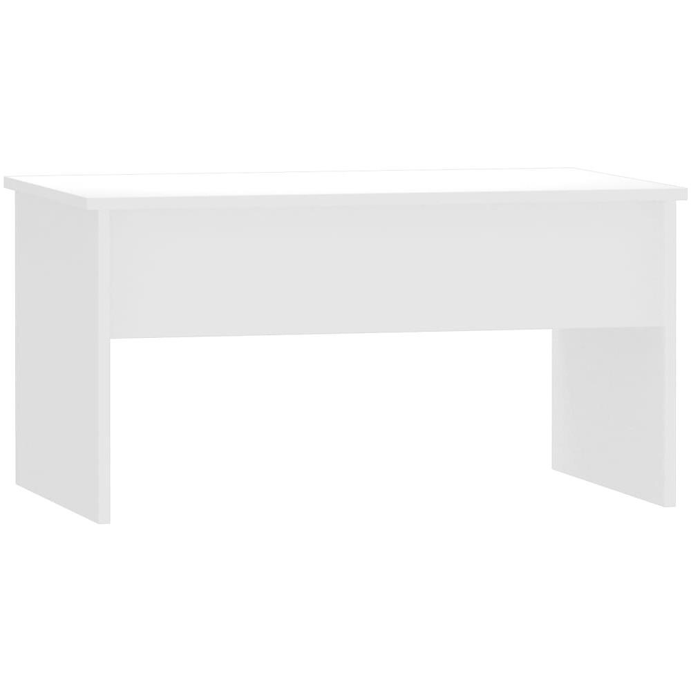 Tavolino Bianco Lucido 80x50,5x41,5 Cm In Legno Multistrato - Foto 2